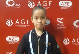 Арена гимнастики в Баку красивая и просторная – юная гимнастка из Казахстана