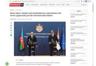 Austrian online newspaper dedicates article to President Ilham Aliyev's visit to Serbia