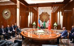 Presidents of Azerbaijan, Turkiye and Turkmenistan held expanded meeting in city of Turkmenbashi (PHOTO/VIDEO)