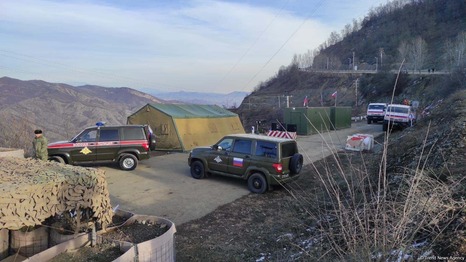 Russian peacekeepers bring speaker system to peaceful rally site in Azerbaijan's Karabakh (PHOTO)