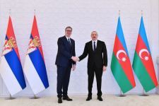 President Ilham Aliyev holds one-on-one meeting with President of Serbia Aleksandar Vucic (PHOTO)