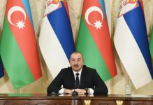 Azerbaijani, Serbian presidents make press statements (PHOTO)