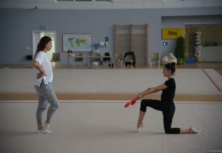 В Национальной арене гимнастики в Баку проходят учебно-тренировочные сборы спортсменок из Гейчая и Исмаиллы (ФОТО)