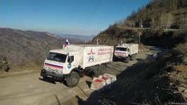 More supply vehicles of Russian peacekeepers pass along Azerbaijan's Lachin-Khankendi road (PHOTO)
