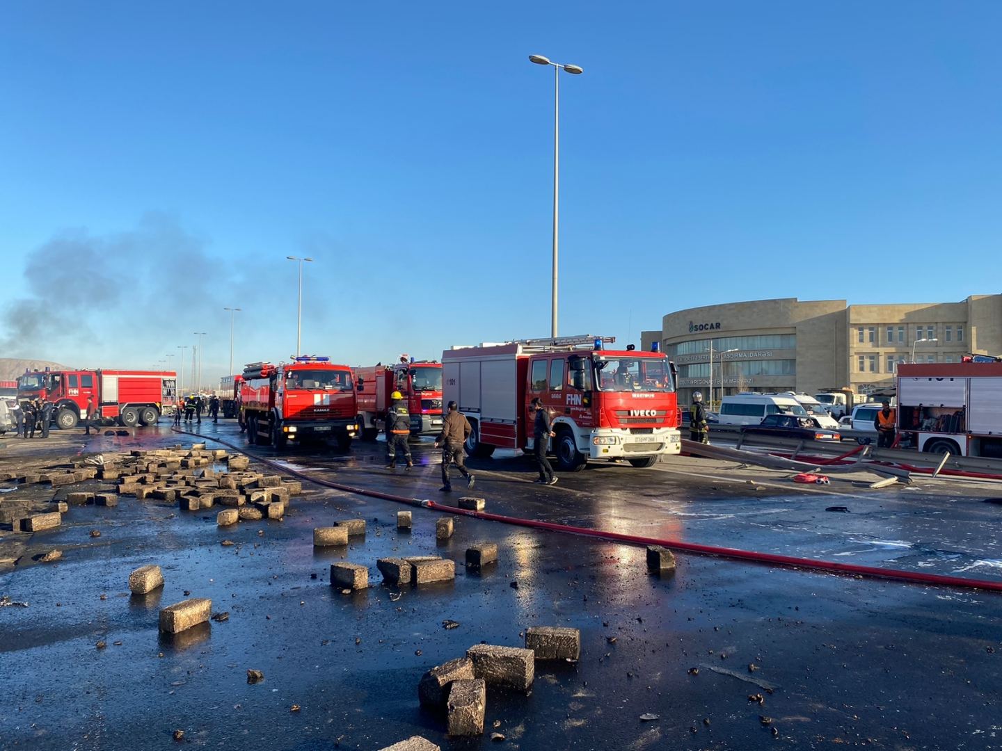 Пожар в результате ДТП на дороге Баку-Газах потушен (ФОТО/ВИДЕО)