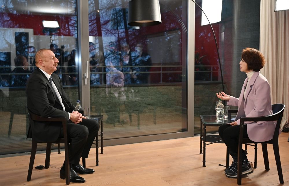 Prezident İlham Əliyev Davosda Çinin CGTN televiziya kanalına müsahibə verib (FOTO/VİDEO) (YENİLƏNİB)