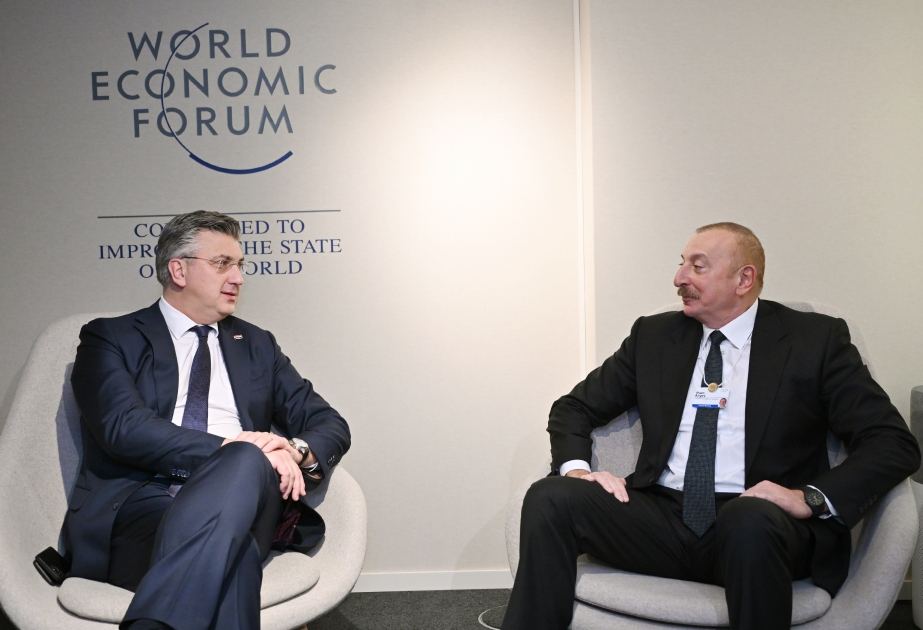 В Давосе состоялась встреча Президента Ильхама Алиева с премьер-министром Хорватии (ВИДЕО)