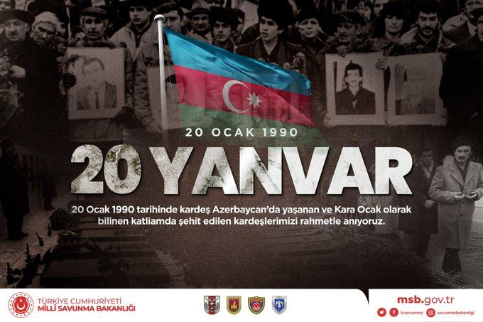 Минобороны Турции сделало публикацию в связи с Днем всенародной скорби 20 Января