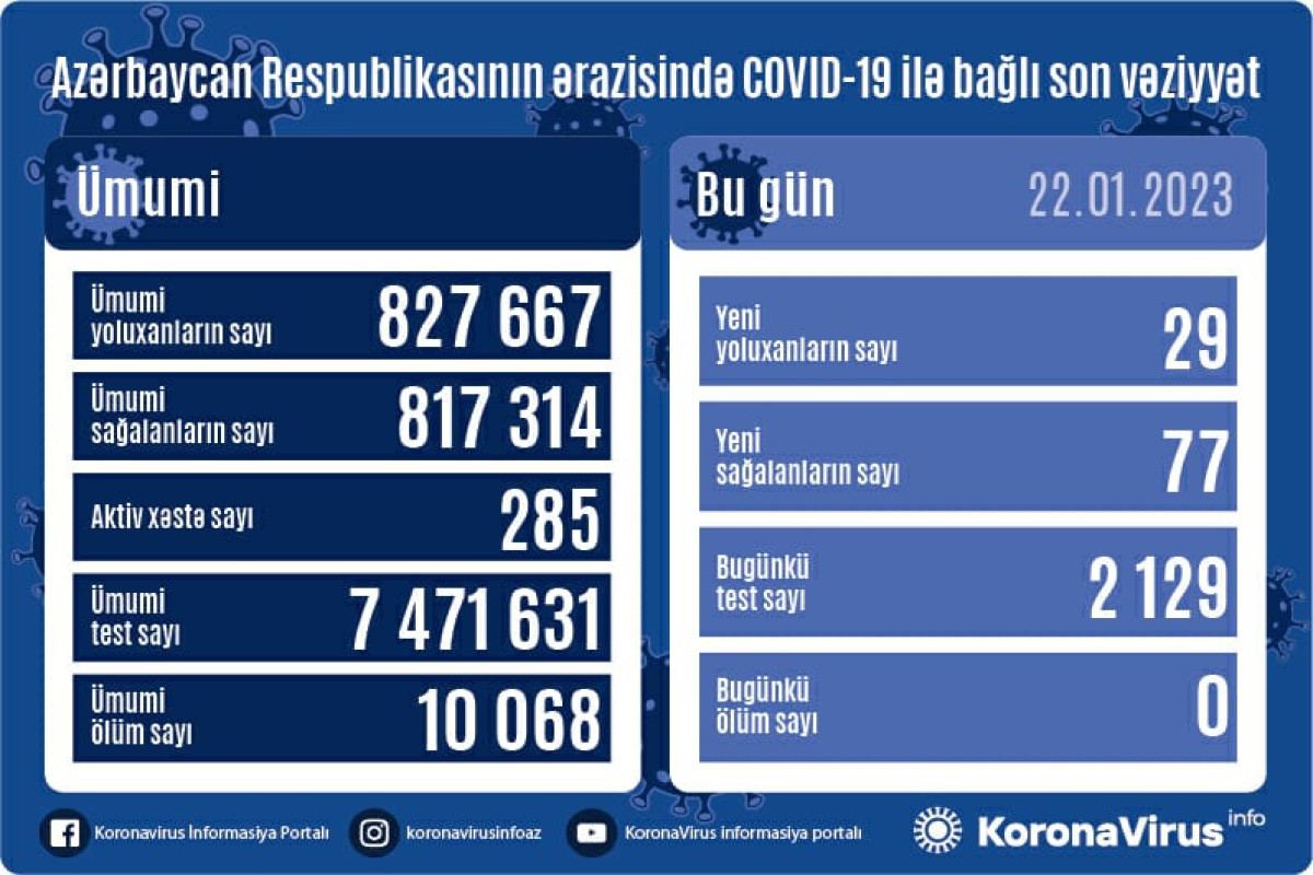 В Азербайджане выявлено еще 29 случаев заражения коронавирусом, вылечились 77 человек