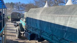 Supply vehicles of Russian peacekeepers pass along Azerbaijan's Lachin-Khankendi road (PHOTO)