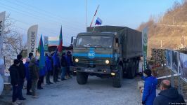 Truck of Russian peacekeepers freely passes along Azerbaijan's Lachin-Khankendi road (PHOTO)