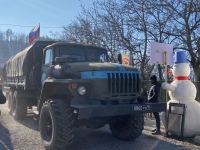 Rusiya sülhməramlılarına aid daha 9 avtomobil Laçın yolundan keçib (FOTO)