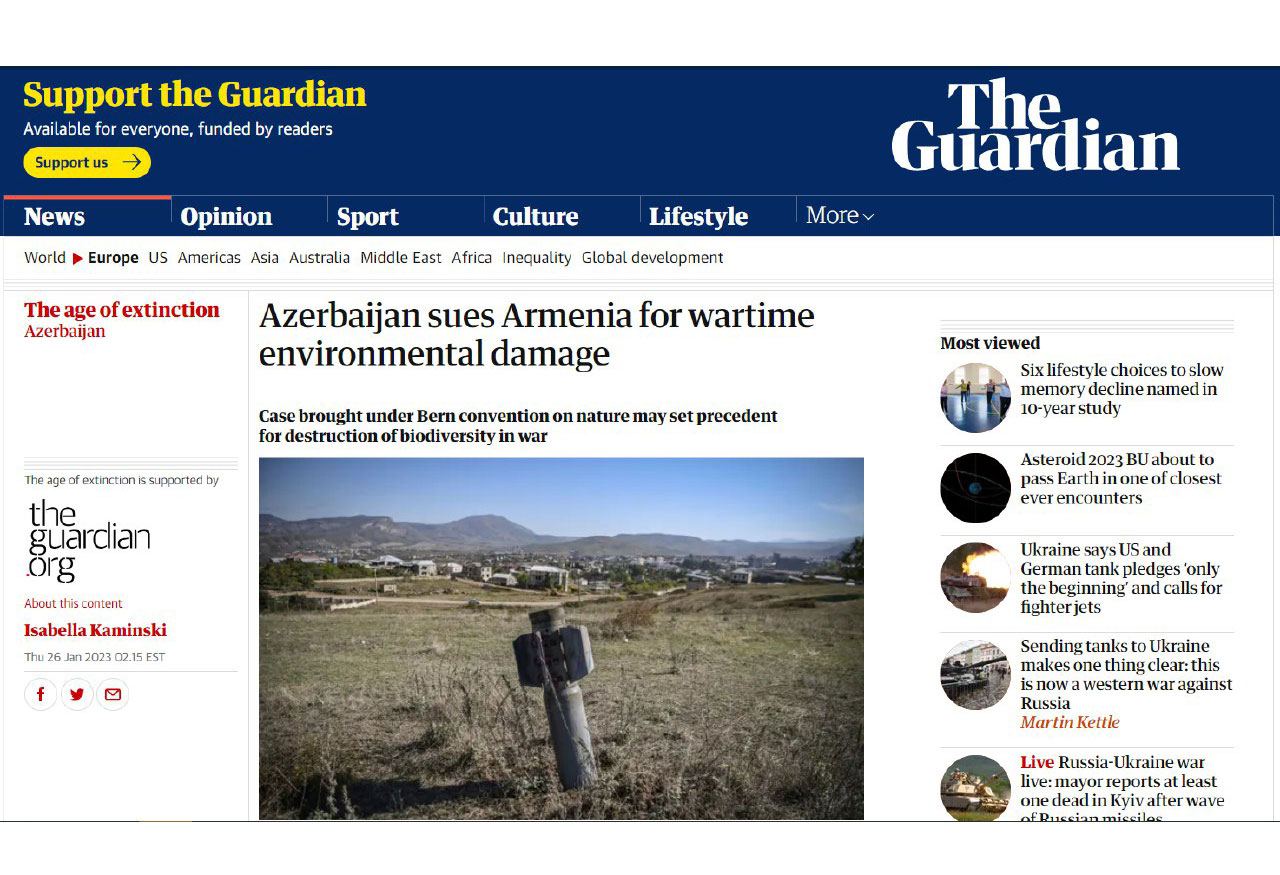Иск Азербайджана против Армении - мировой прецедент для привлечения к ответственности за экоцид - The Guardian