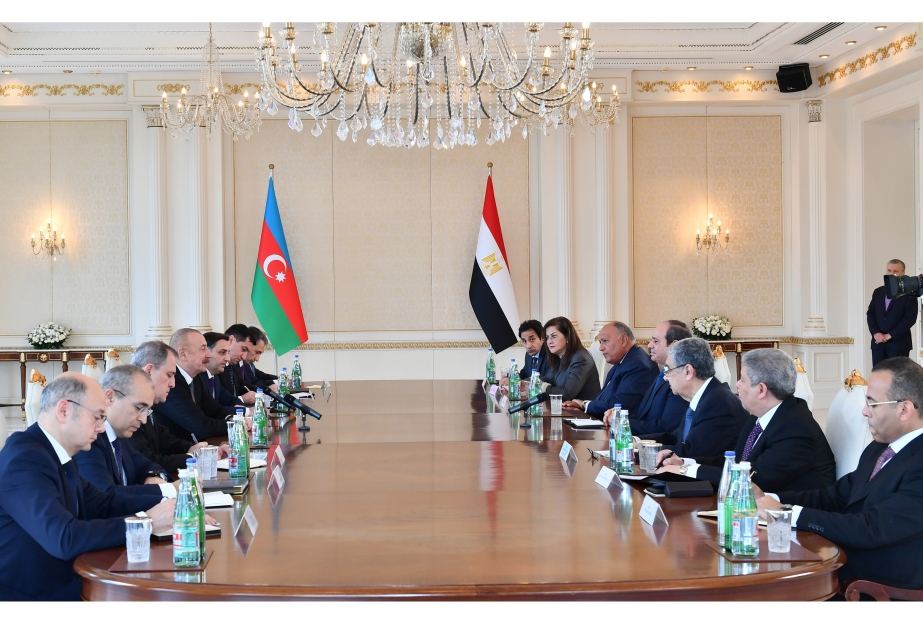 Состоялась встреча президентов Азербайджана и Египта в расширенном составе (ВИДЕО)