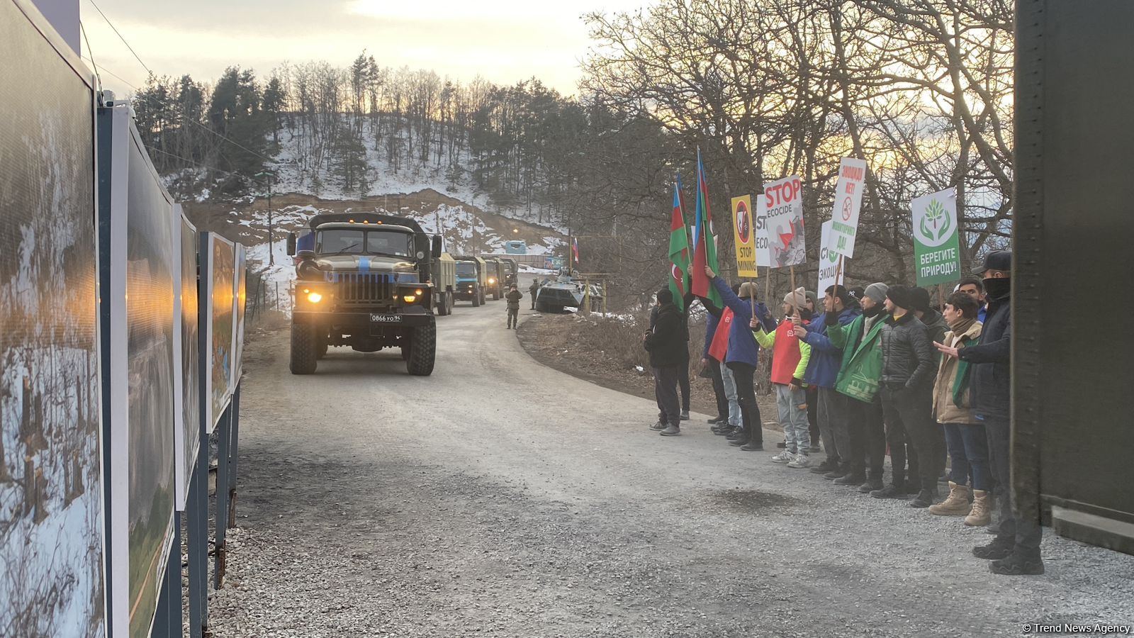 Rusiya sülhməramlılarına aid daha 8 avtomobil Laçın yolundan keçib (FOTO)