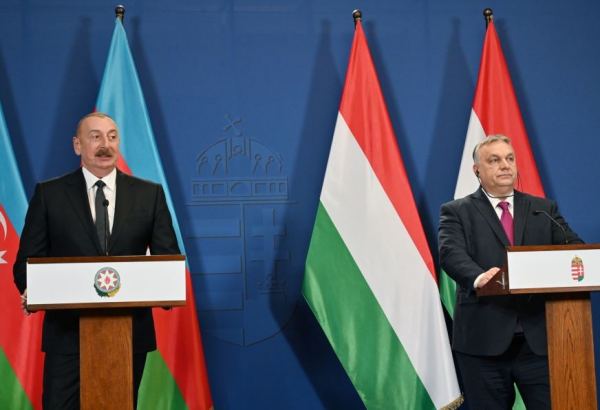 Президент Азербайджана Ильхам Алиев и премьер-министр Венгрии Виктор Орбан выступили с заявлениями для прессы (ФОТО/ВИДЕО)