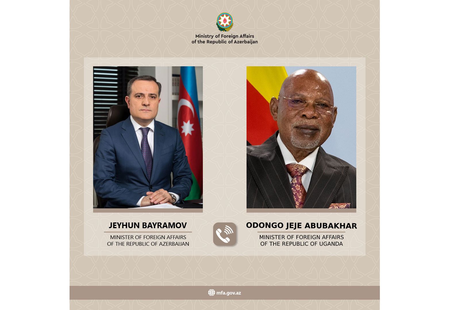Azerbaijani, Ugandan FMs hold phone talks