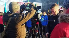 Czech Television covering peaceful protest on Azerbaijan's Lachin-Khankendi road (PHOTO)