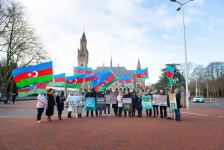 Азербайджанская диаспора провела мирную акцию перед Дворцом правосудия в Гааге (ФОТО)