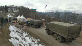Numerous vehicles of Russian peacekeepers pass freely along Azerbaijan's Lachin-Khankendi road (PHOTO)