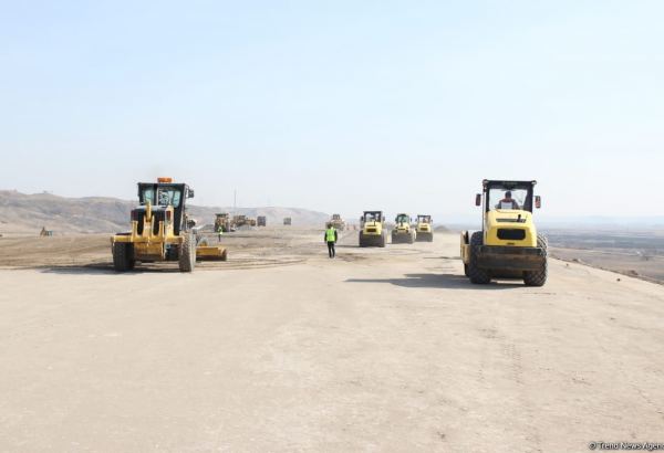 Azerbaijan continues construction of Horadiz-Jabrayil-Zangilan-Aghband highway (PHOTO)