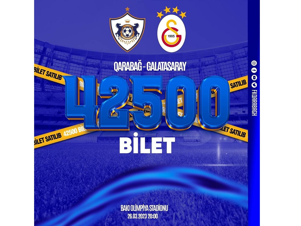 “Qarabağ” - “Qalatasaray” oyununa ilk gündə 40 mindən artıq bilet satılıb