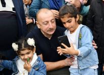 President Ilham Aliyev, First Lady Mehriban Aliyeva visit Tartar district (PHOTO/VIDEO)