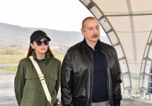 President Ilham Aliyev, First Lady Mehriban Aliyeva take part in groundbreaking ceremony for residential area in Sugovushan (PHOTO/VIDEO)
