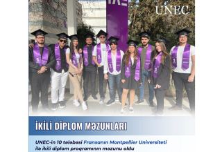 UNEC-in 10 tələbəsi Fransanın Montpellier Universiteti ilə ikili diplom proqramının məzunu oldu