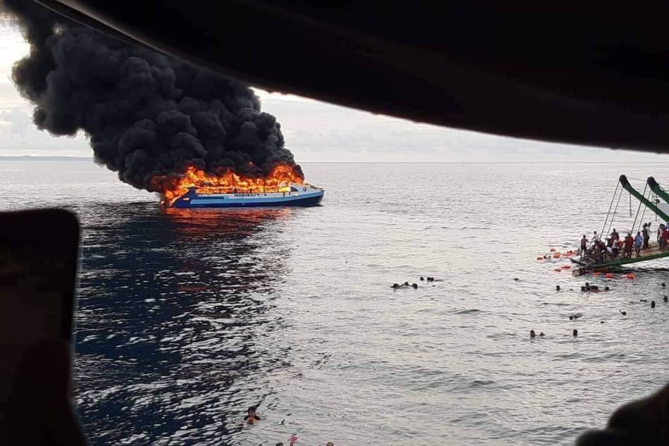 Philippine ferry fire leaves 12 dead, at least 7 missing