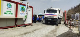 По Лачинской дороге проехала автоколонна из 25 транспортных средств РМК (ФОТО)