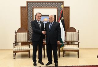 Джейхун Байрамов встретился с президентом Палестины Махмудом Аббасом (ФОТО)