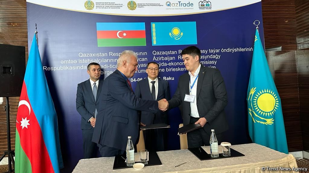 Qazaxıstanla Azərbaycan arasında biznes sazişləri imzalanıb (FOTO)
