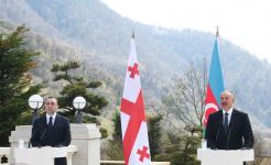 President Ilham Aliyev and Prime Minister of Georgia Irakli Garibashvili make press statements (PHOTO/VIDEO)