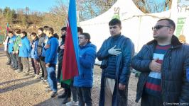 Peaceful protest of Azerbaijani eco-activists continues on Lachin-Khankendi road (PHOTO)