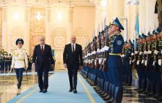 Official welcome ceremony held for President Ilham Aliyev in Astana (PHOTO/VIDEO)