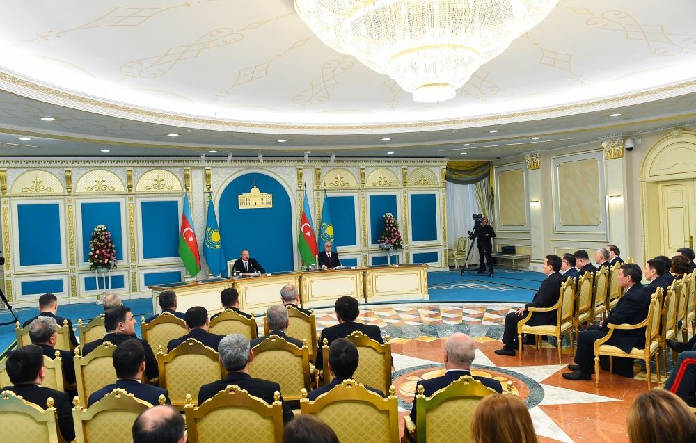 President Ilham Aliyev, President Kassym-Jomart Tokayev make press statements (PHOTO/VIDEO)