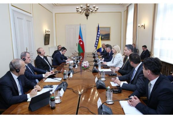 Состоялась встреча Президента Азербайджана Ильхама Алиева с Председателем и членами Президиума Боснии и Герцеговины в расширенном составе