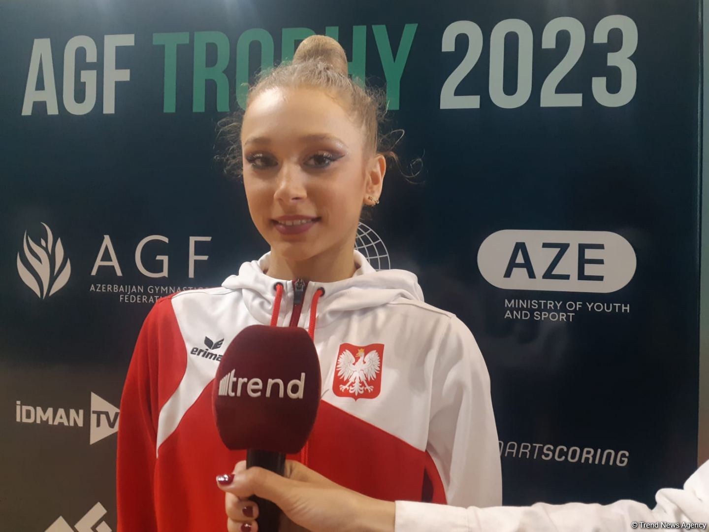 Гимнастка из Польши заняла первое место среди юниорок на Международном турнире AGF Trophy в Баку в упражнении с булавами