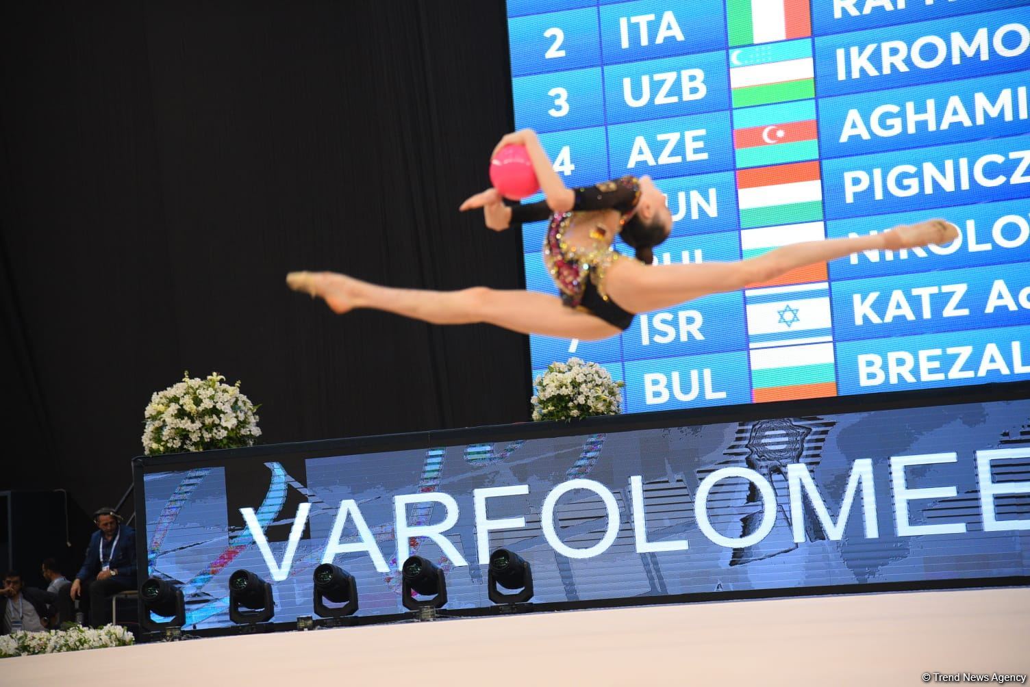 World Cup in Baku: German gymnast wins gold in exercises with ball (PHOTO)