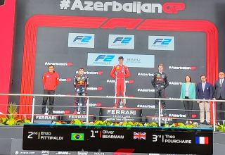Winners of Formula 2 main race of F1 Azerbaijan Grand Prix awarded (PHOTO)