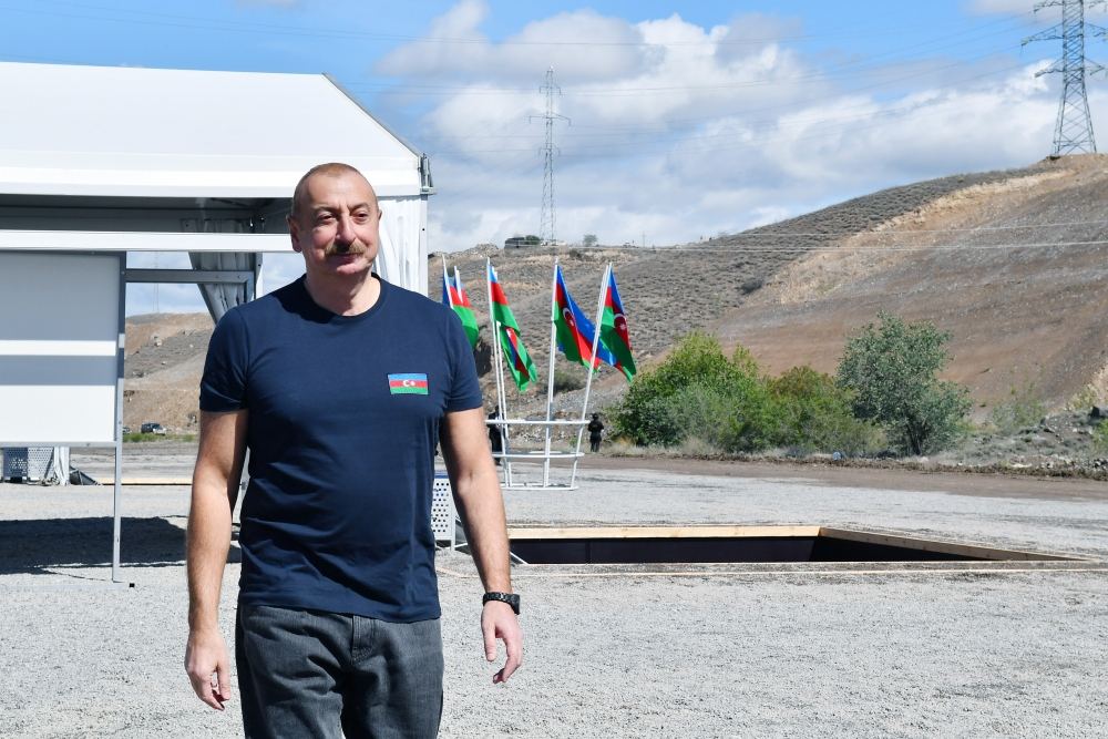 President Ilham Aliyev lays foundation for administrative building in Gubadli (PHOTO/VIDEO)