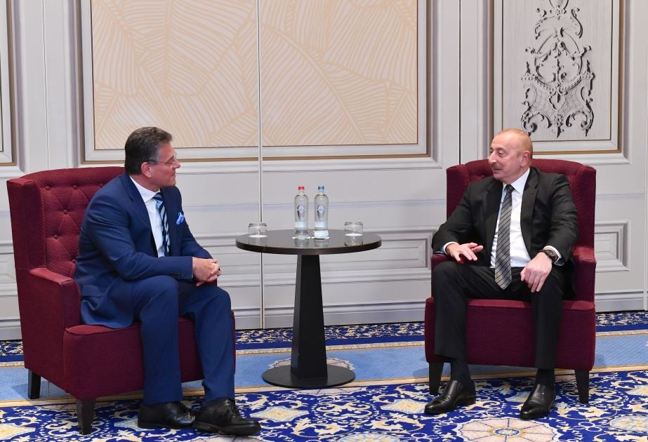Президент Ильхам Алиев встретился в Брюсселе с вице-президентом Европейской комиссии (ВИДЕО)
