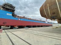 “Zəngilan” tankeri inşasının davam etdirilməsi məqsədilə suya salınıb (FOTO)