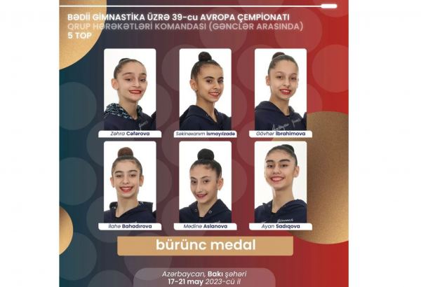 Azerbaijan's junior team wins bronze medal at 39th European Championships in Rhythmic Gymnastics in Baku