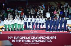 В Баку состоялась церемония награждения победителей ЧЕ по художественной гимнастике среди юниорских команд (ФОТО)