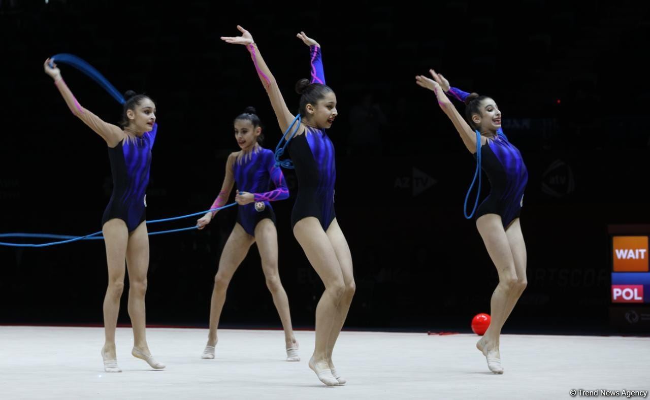 Azerbaijan's junior team in group exercises takes third in all-around at 39th European Rhythmic Gymnastics Championships in Baku
