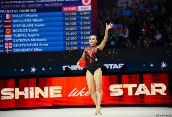 Azerbaijani gymnasts complete exercises of qualifying round at 39th European Championships in Rhythmic Gymnastics in Baku (PHOTO)