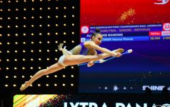 Bədii gimnastika üzrə Avropa çempionatının fərdi çoxnövçülük proqramı üzrə finalının ən gözəl anları (FOTO)