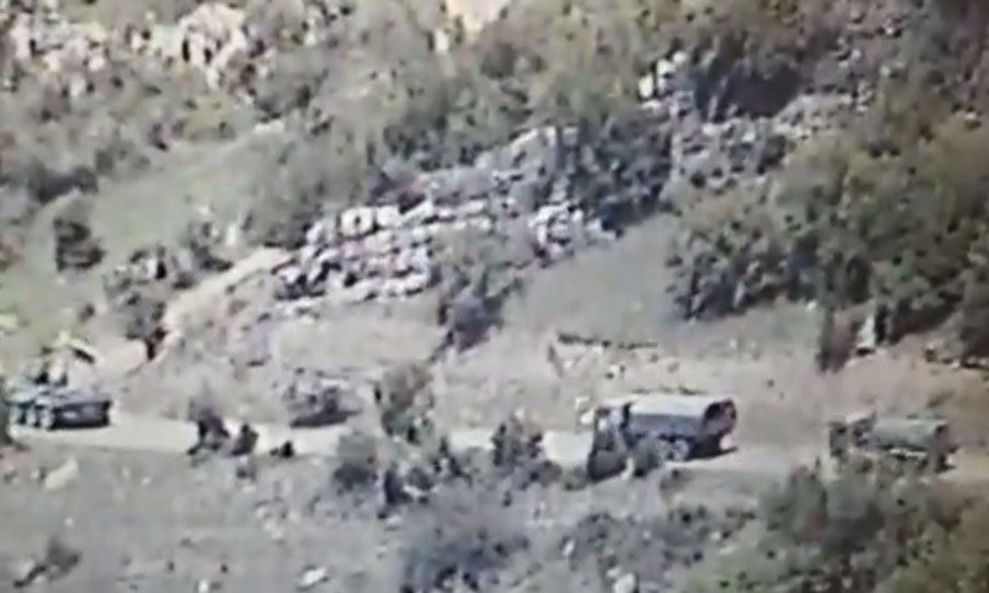 Armenians continue illegal transportation accompanied by Russian peacekeepers (VIDEO)